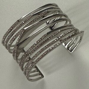 Alexis Bittar Silver w/Crystal Encrusted Origami Cuff